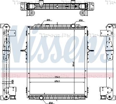 Радиатор охлаждения двигателя Nissens для Volvo  FE II 2012-2026. Артикул 637878