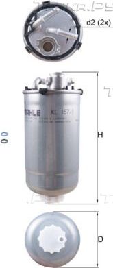Топливный фильтр Mahle. Артикул KL 157/1D