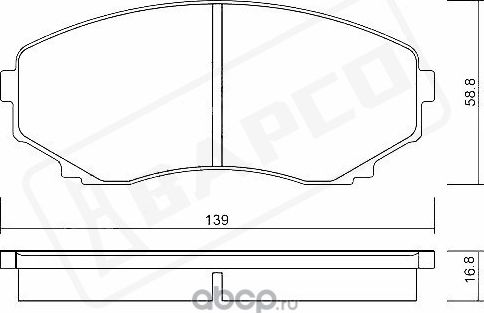 Колодки тормозные дисковые пер. MAZDA E-SERIE Box (SR2) 94-04 MITSUBIS (Bapco) Bapco. Артикул BP0117