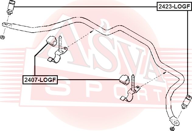 Стойка (тяга) стабилизатора Asva передняя правая/левая для Renault Sandero II 2007-2021. Артикул 2423-LOGF