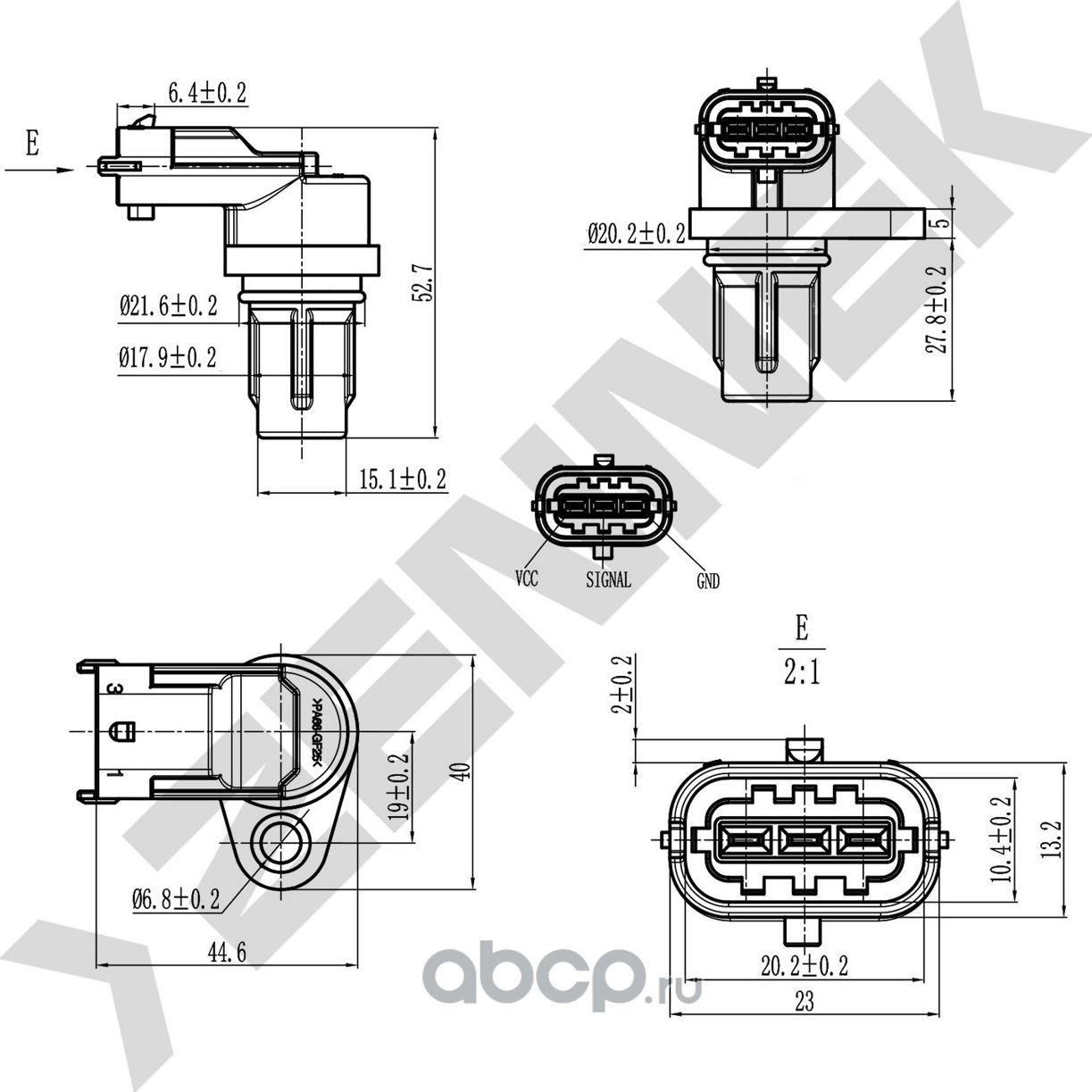 Датчик положения коленвала FIAT 500/BRAVO/LINEA/PUNTO 1.2/1.4 03 (Zennek). Артикул DCS0166