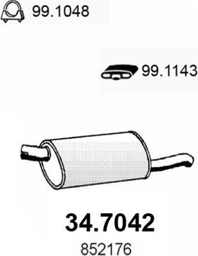 Глушитель Asso для Opel Kadett D 1982-1984. Артикул 34.7042
