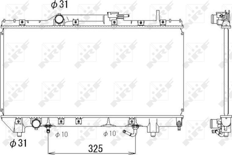 Радиатор охлаждения двигателя NRF (алюминий). Артикул 53336