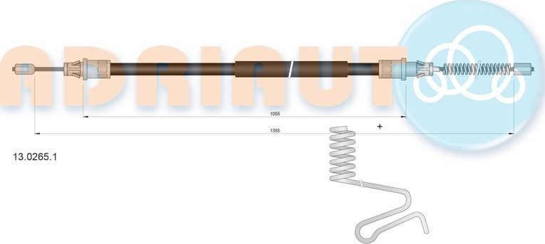 Трос ручника (тросик ручного тормоза) Adriauto. Артикул 13.0265.1