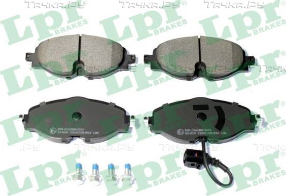 Тормозные колодки LPR передние для Volkswagen Golf VII 2012-2026. Артикул 05P1834