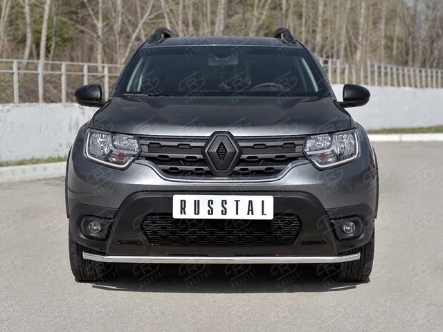 Защита RusStal переднего бампера d42 (секции) для Renault Duster II 2021-2026. Артикул RDZ-003800