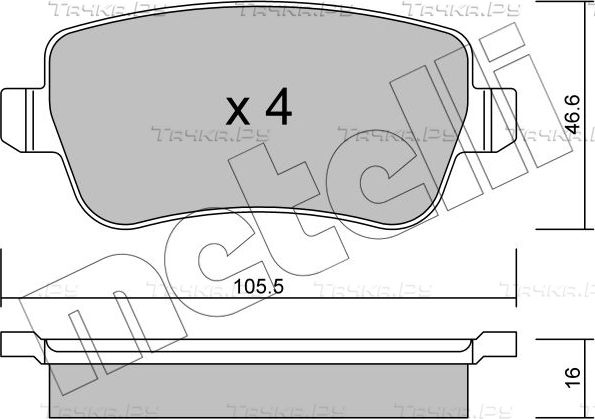 Тормозные колодки Metelli задние для Fiat Croma II 2005-2011. Артикул 22-0706-0