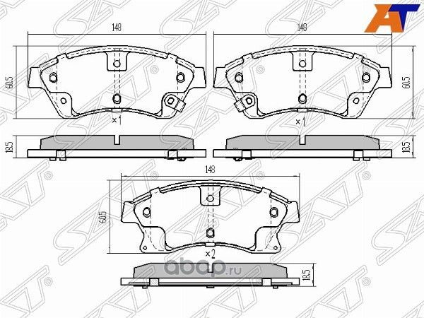 Колодки тормозные FR CHEVROLET CRUZE 1,6 09- (SAT). Артикул ST13301207
