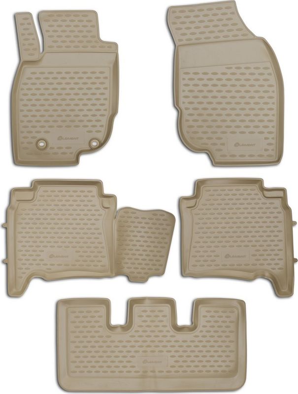 Коврики Element для салона Toyota Fortuner II (левый руль) рестайлинг 2012-2015 Бежевые. Артикул NLC.48.110.212k