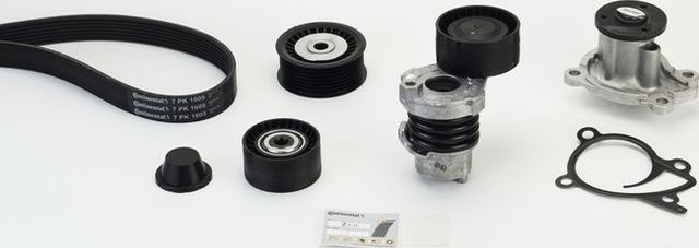 Комплект поликлинового ремня (с водяным насосом) DACIA  DOKKER ContiTech. Артикул 7PK1605WP1