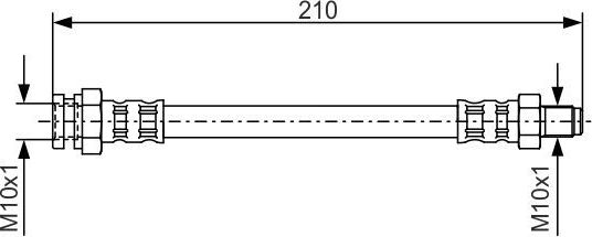 Тормозной шланг Bosch передний внешний для Mitsubishi Sapporo II 1987-1989. Артикул 1 987 476 502