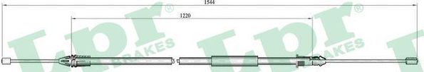 Трос ручника (тросик ручного тормоза) LPR. Артикул C0404B