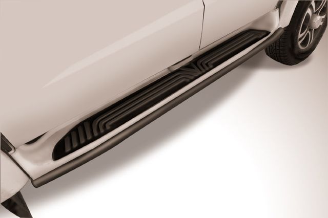 Пороги Slitkoff d42 для УАЗ Пикап I рестайлинг 2014-2026 Черные. Артикул UPpic14-005B