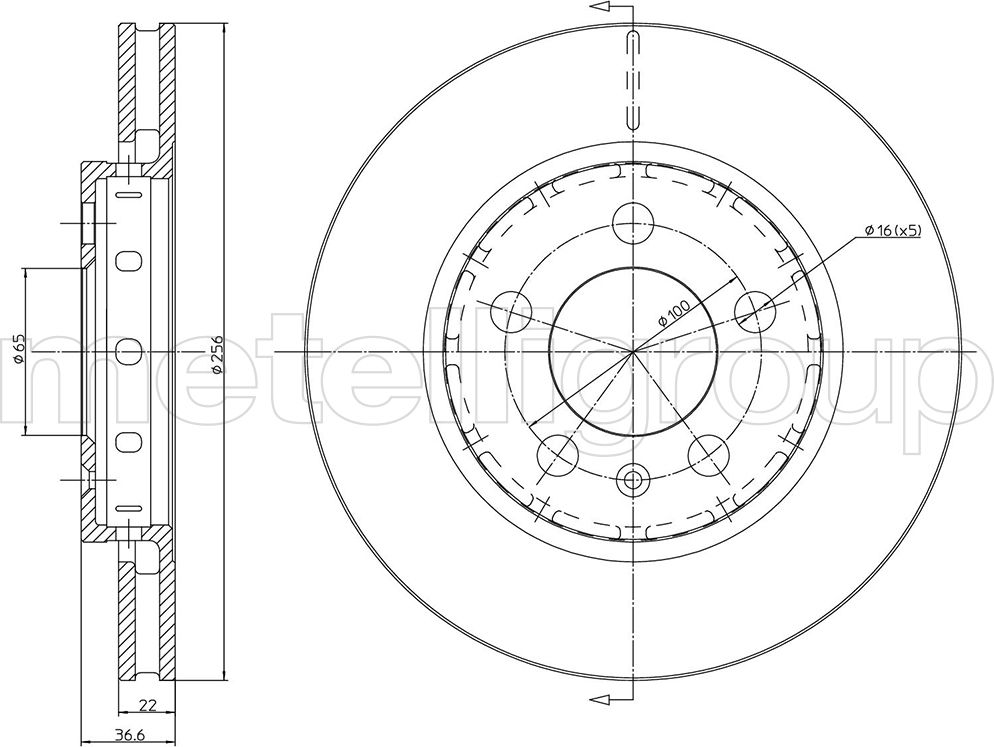 Тормозной диск Metelli. Артикул 23-0695C