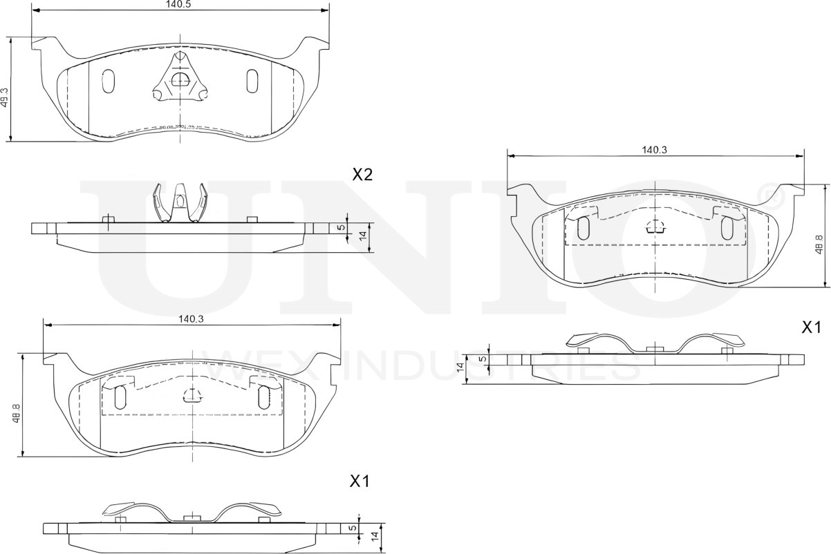 Колодки тормозные дисковые, комплект (Unio). Артикул BRP-20453