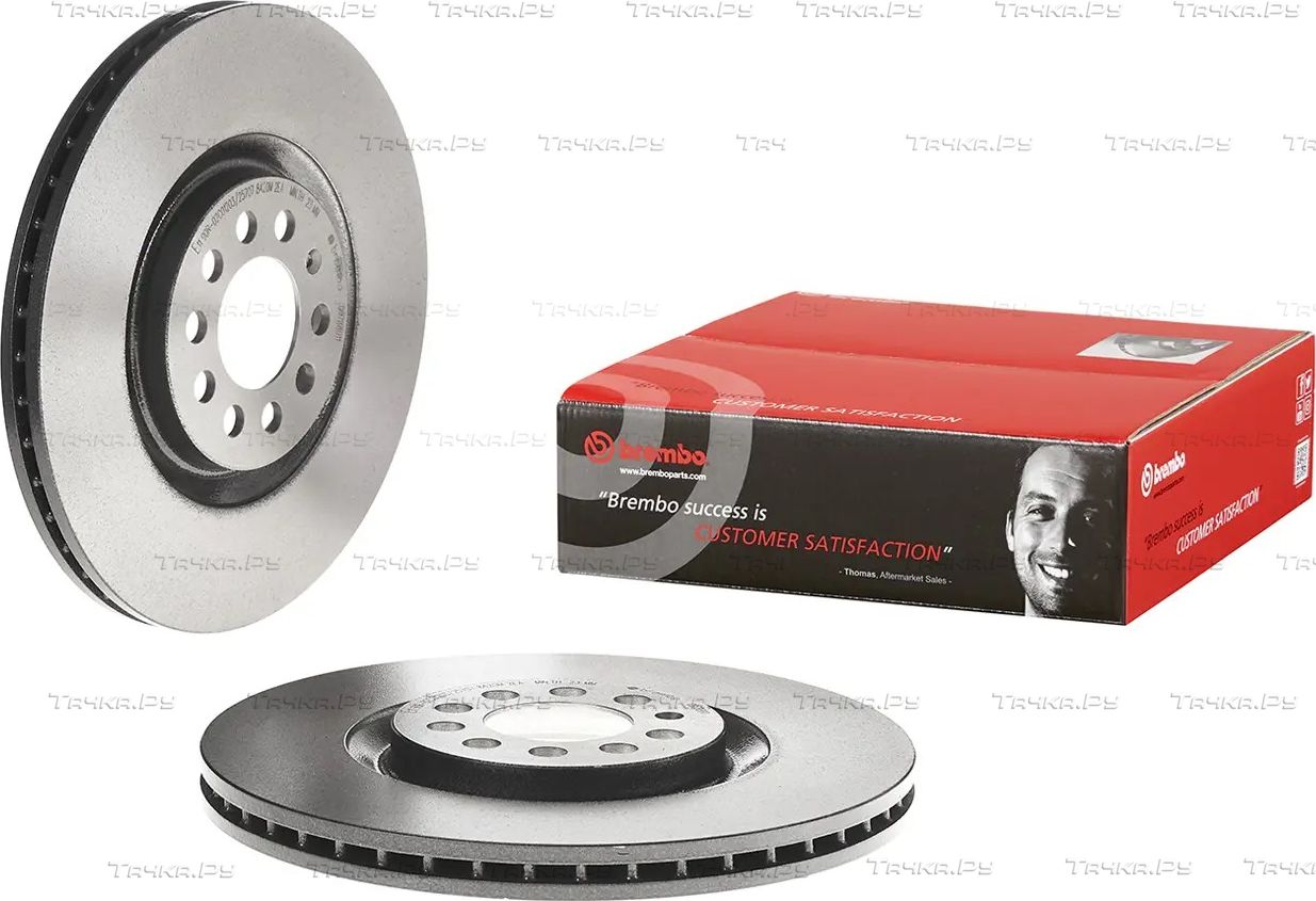 Тормозной диск Brembo PRIME LINE - UV Coated передний для SEAT Ibiza IV 2008-2015. Артикул 09.7880.11