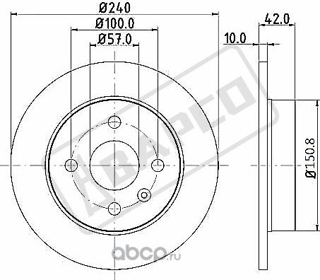 тормозной диск невентилируемый (Bapco) Bapco. Артикул BD0468
