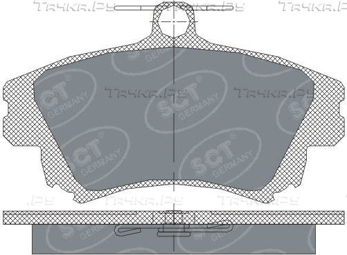 Тормозные колодки SCT-Germany передние для Mitsubishi Carisma I 1995-2006. Артикул SP 240 PR