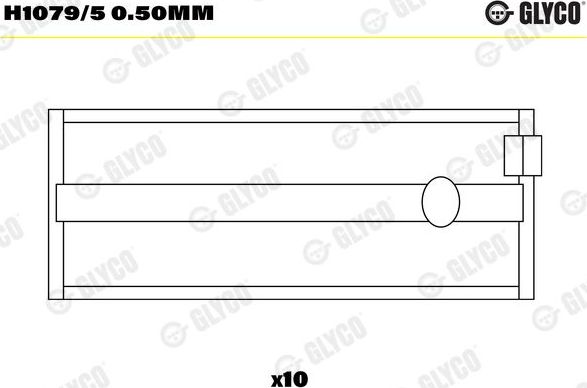 Вкладыши коренные Glyco для Ford Orion I 1983-1986. Артикул H1079/5 0.50mm