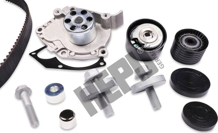 Помпа (водяной насос) с комплектом ремня ГРМ Hepu для Renault Laguna II 2001-2007. Артикул PK09550S