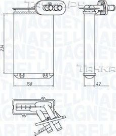 Радиатор отопителя (печки) Magneti Marelli для Audi A3 I (8L) 1996-2003. Артикул 350218494000