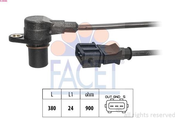 Датчик положения коленвала Facet Made in Italy - OE Equivalent. Артикул 9.0846