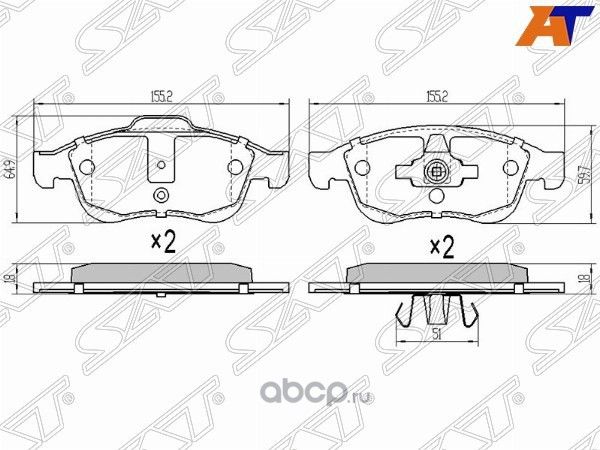 Колодки тормозные FR RENAULT DUSTER 11-FLUENCE 10 (SAT). Артикул ST410607115R