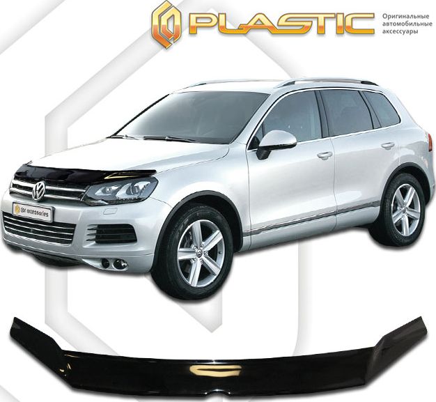 Дефлектор СА Пластик для капота (exclusive) (Classic черный) для Volkswagen Touareg II 2010-2018. Артикул 2010060105506