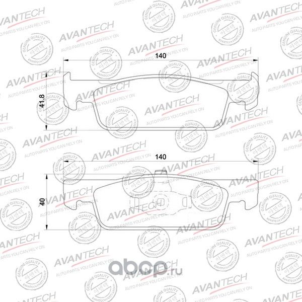 Колодки тормозные дисковые передние (Avantech). Артикул AV1702