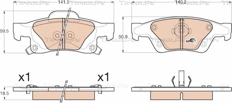 Тормозные колодки TRW COTEC. Артикул GDB4448