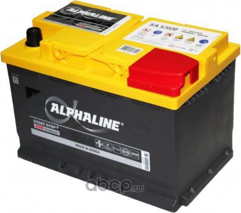 Аккумулятор ALPHALINE AGM 70 (L3.0, SA 57020) обр. 70А*ч 278х175х190. Артикул SA57020