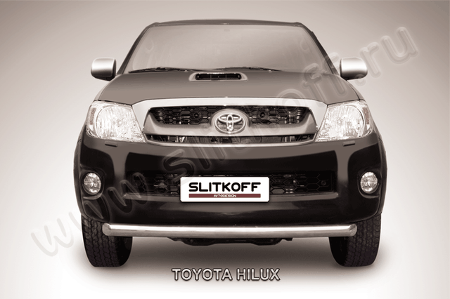 Защита Slitkoff переднего бампера d57 радиусная для Toyota Hilux VII 2011-2015. Артикул THL11-002