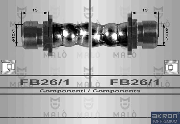 Тормозной шланг Malò задний для Rover 45 2000-2005. Артикул 8078