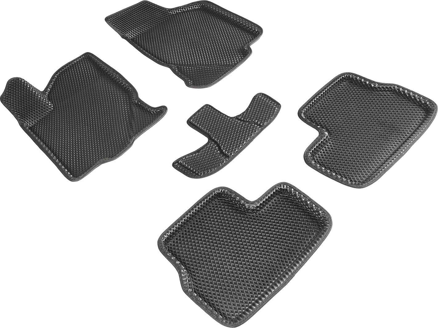 Коврики Seintex 3D EVA Ромб для салона ВАЗ Lada Granta I 2018-2026 ЧЕРНЫЕ. Артикул 95186