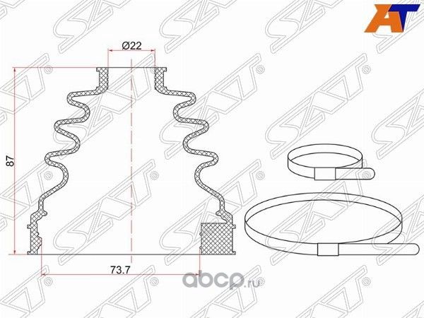 Пыльник шруса внутренний FR NISSAN ALMERA B10 2 х (SAT). Артикул C1579T
