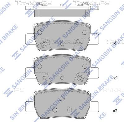 Тормозные колодки Sangsin Hi-Q. Артикул SP4462