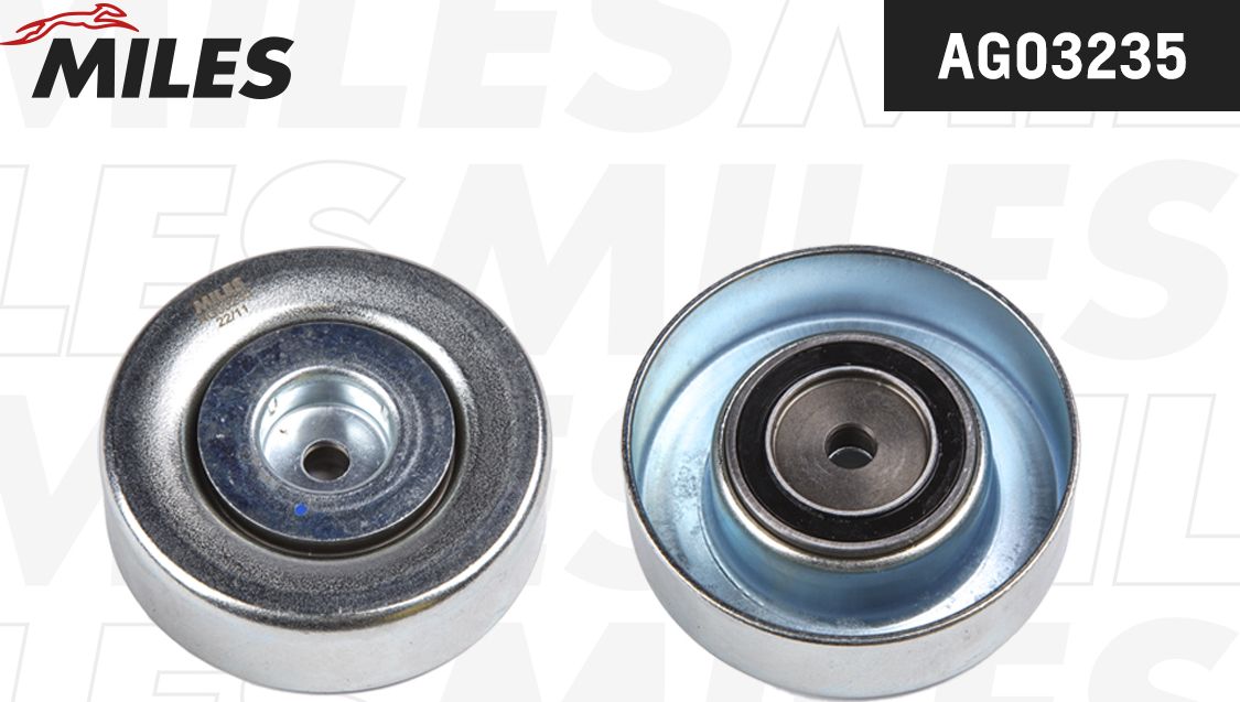 Направляющий (ведущий) ролик приводного поликлинового ремня Miles (Металл). Артикул AG03235
