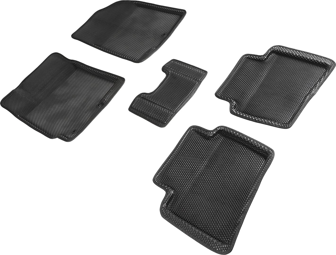 Коврики Seintex 3D EVA Соты для салона Kia Rio III 2011-2017 ЧЕРНЫЕ. Артикул 95164