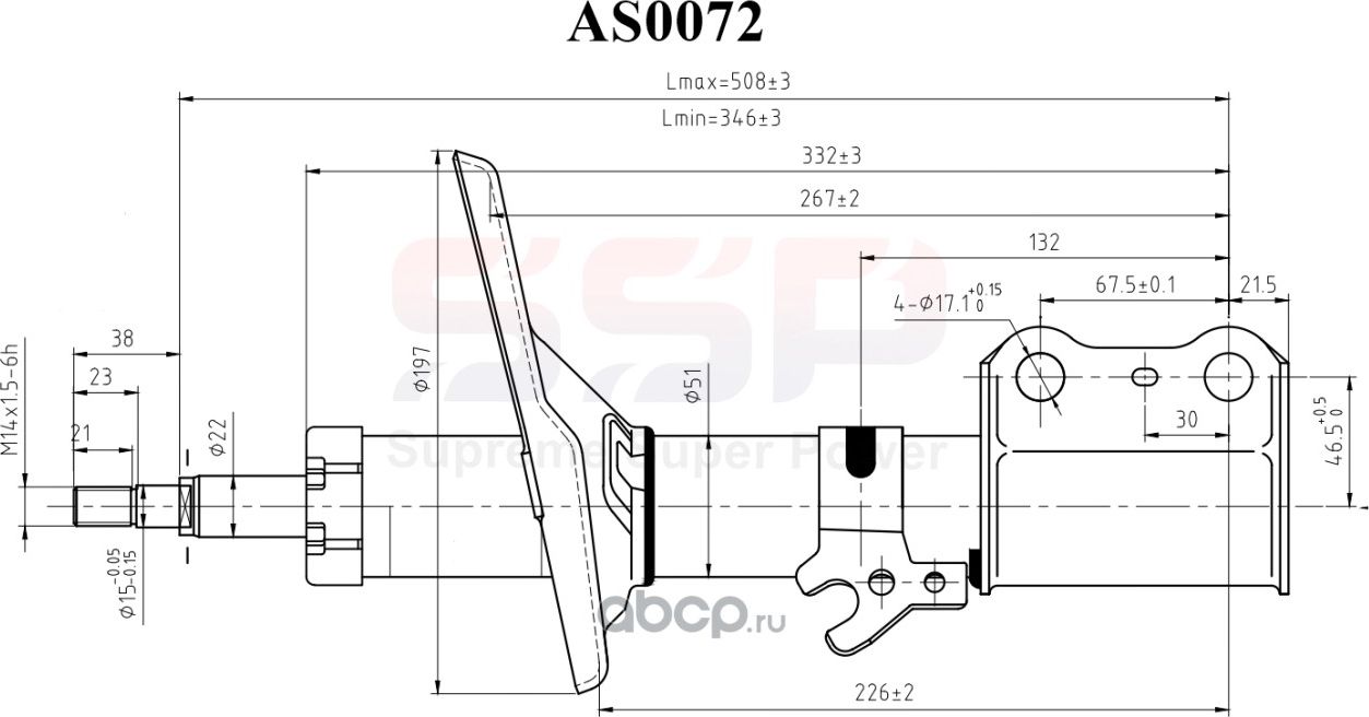 Амортизатор 334171 4852039085 (SSP). Артикул AS0072