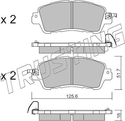 Тормозные колодки Trusting передние для Mazda 2 III (DJ) 2014-2026. Артикул 1085.0