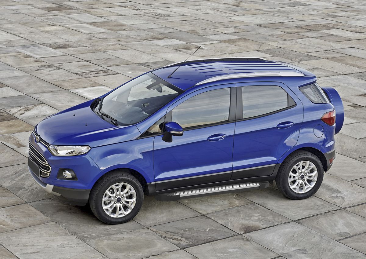 Пороги алюминиевые Rival Bmw-Style круг для Ford Ecosport 2014-2018 2017-2026. Артикул D160AL.1806.1