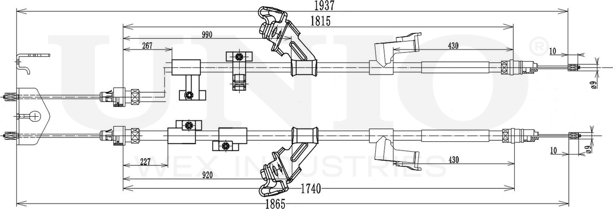 Трос ручного тормоза (Unio). Артикул CAB-60058