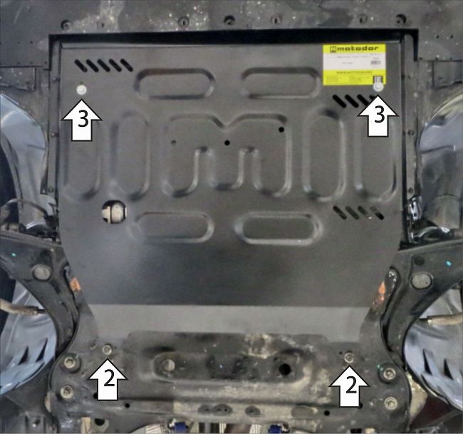 Защита Мотодор усиленная для картера и КПП Geely Tugella 2020-2026. Артикул 74205