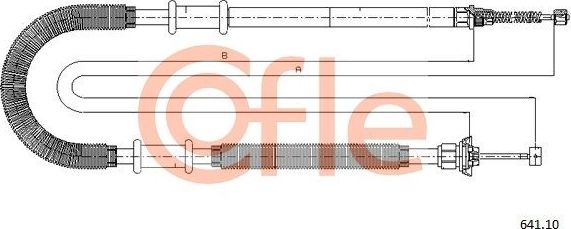 Трос ручника (тросик ручного тормоза) Cofle. Артикул 641.10