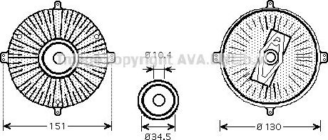 Муфта (вискомуфта) вентилятора AVA для Mercedes-Benz S-Класс III (W140) 1991-1999. Артикул MSC420