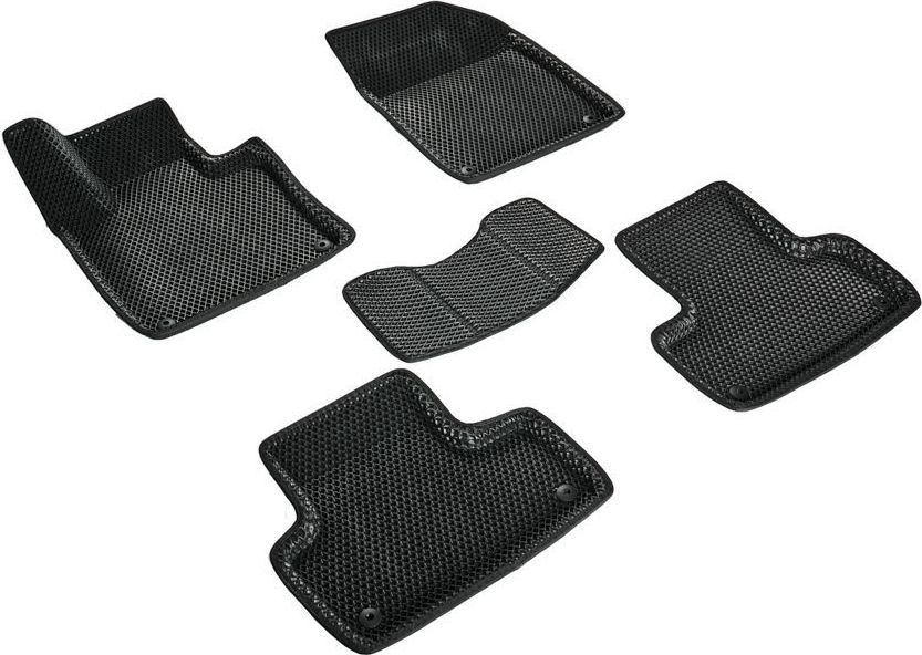 Коврики Seintex 3D EVA ромб для салона Volvo XC60 II 2017-2026 ЧЕРНЫЕ. Артикул 98445