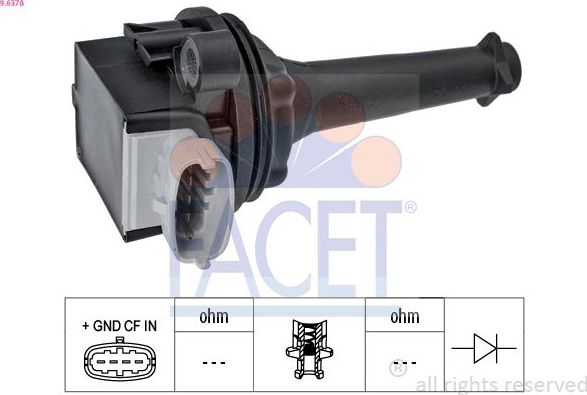 Катушка зажигания Facet OE Equivalent. Артикул 9.6378