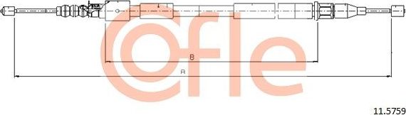 Трос ручника (тросик ручного тормоза) Cofle задний левый для Opel Corsa C 2000-2009. Артикул 92.11.5759