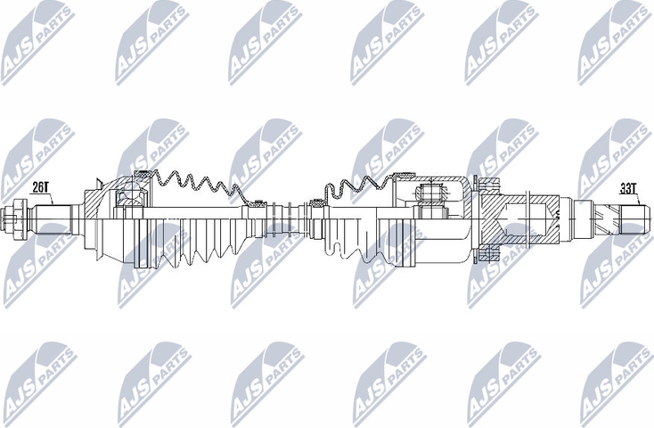 Полуось (привод в сборе, приводной вал) NTY. Артикул NPW-BM-131