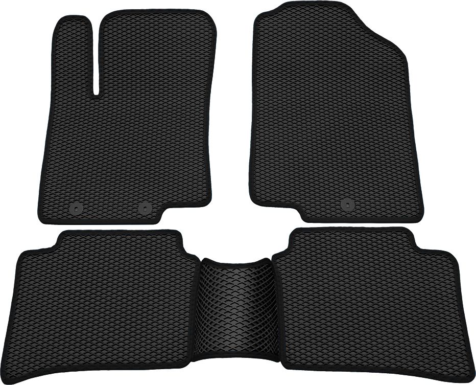 Коврики Rezkon EVA для салона Kia Rio III 2011-2017 Черный кант. Артикул 9021020201